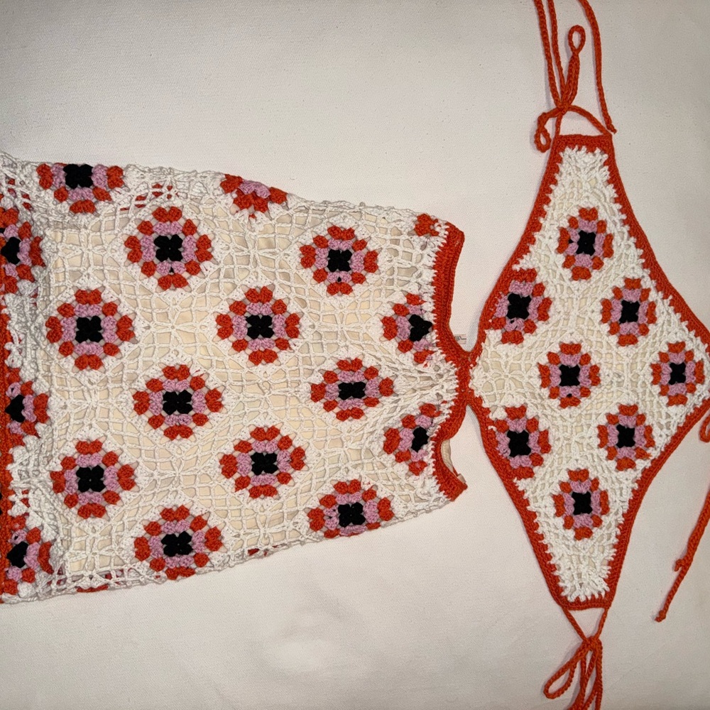Crochet Halter Top and Skirt Set